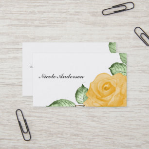 Gelber Rosechic-elegantes Blumenland rustikal Visitenkarte