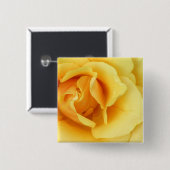 Gelber Rosen-Blüten-Quadrat-Knopf Button (Vorne & Hinten)