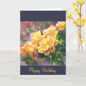 Gelber Rosen-Geburtstag Karte (Gelbe Blume)