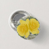 Gelber Rosen Knopf Button (Vorne & Hinten)