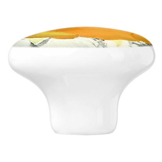 Gelber Rosenbruch Keramikknauf (Seitenansicht)