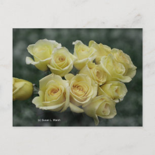 Gelber Rosenbukett gepunkteter Hintergrund Postkarte