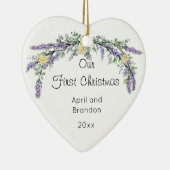 Gelber Rosenlavender Eukalyptus | Weihnachten Keramik Ornament (Rechts)