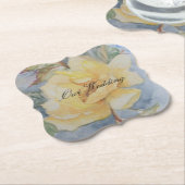 Gelber Rosenpapier-Untersetzer Untersetzer (angewinkelt)