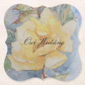 Gelber Rosenpapier-Untersetzer Untersetzer (Vorderseite)