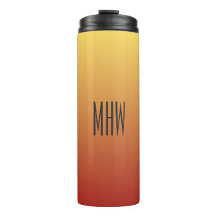 Gelber Roter Gradient, kundenspezifischer Monogram Thermosbecher