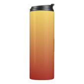 Gelber Roter Gradient, kundenspezifischer Monogram Thermosbecher (Nach links gedreht)
