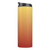 Gelber Roter Gradient, kundenspezifischer Monogram Thermosbecher (Nach rechts gedreht)