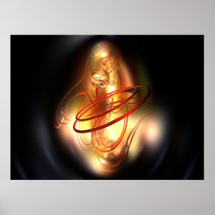 Gelber Roter Schimmer Poster