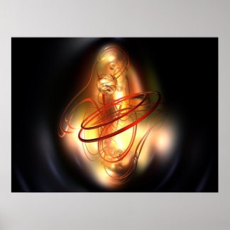 Gelber Roter Schimmer Poster