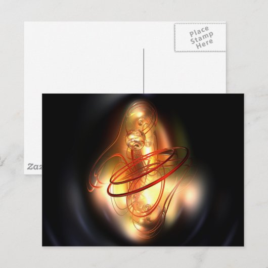 Gelber Roter Schimmer Postkarte (Vorne/Hinten)