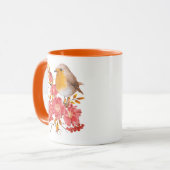 Gelber Rotkehlchen und rote Pfeffer Tasse (Vorderseite Links)