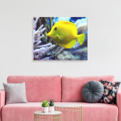 Gelber Salzwasser Tang Fisch Leinwanddruck (Insitu (Wohnzimmer))
