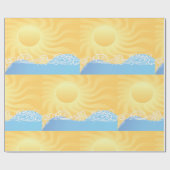 Gelber Sand und Ozean Geschenkpapier (Flach)