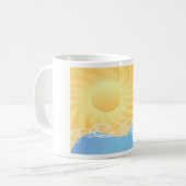 Gelber Sand und Ozean Kaffeetasse (Vorderseite Links)