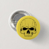Gelber Schädel-Knopf Button (Vorne & Hinten)