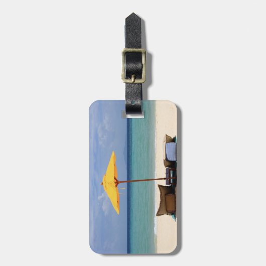 Gelber Schirm Gepäckanhänger (Vorderseite vertikal)