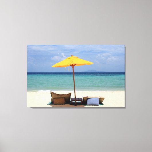 Gelber Schirm Leinwanddruck (Vorderseite)