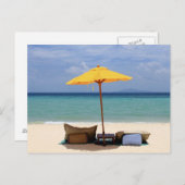 Gelber Schirm Postkarte (Vorne/Hinten)
