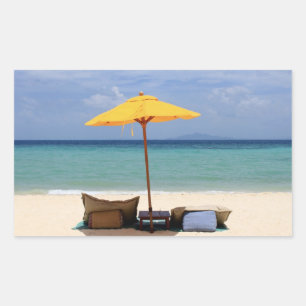 Gelber Schirm Rechteckiger Aufkleber