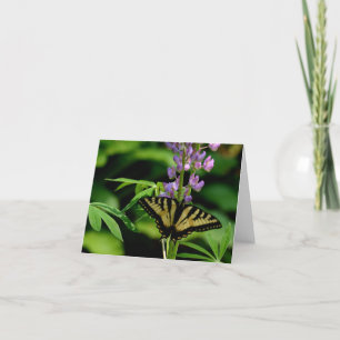 Gelber schlucker Schwanz auf Lupine Dankeskarte