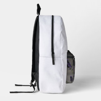 Gelber Schmetterling auf lila Lavendel Makrofoto Bedruckter Rucksack