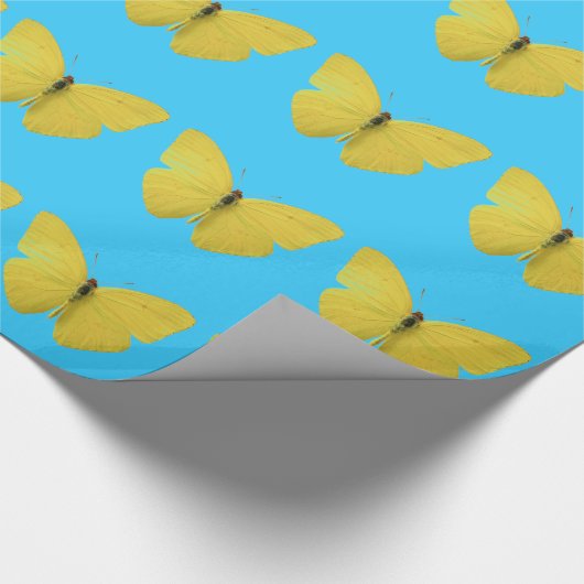 Gelber Schmetterling Geschenkpapier (Ecke)