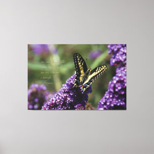 Gelber Schmetterling I, Zitat - XL, ~ 60" x 40" Leinwanddruck