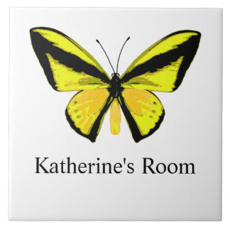 Gelber Schmetterling Kinderzimmer Fliese