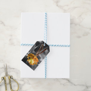 Gelber Schmetterling Orchid-Blume Geschenkanhänger
