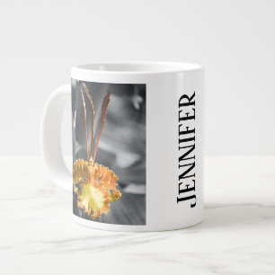 Gelber Schmetterling Orchid-Blume Jumbo-Tasse