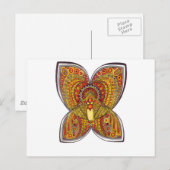 Gelber Schmetterling Postkarte (Vorne/Hinten)