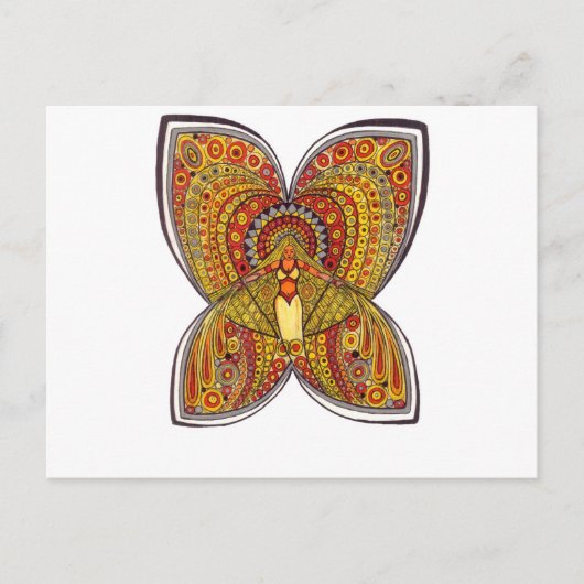 Gelber Schmetterling Postkarte (Vorderseite)
