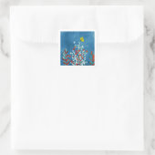 Gelber Schmetterling Quadratischer Aufkleber (Tasche)