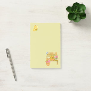 Gelber Schmetterling und Blumensteg - Post-it®-Not Post-it Klebezettel