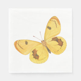 Gelber Schmetterling - Vintages Kunstpapier Napkin Serviette