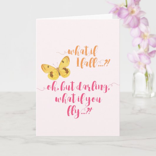 Gelber Schmetterling - Was ist, wenn ich falle? In Karte (Orchidee)