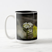 Gelber Schmetterling Zweifarbige Tasse (Links)