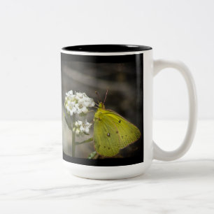 Gelber Schmetterling Zweifarbige Tasse