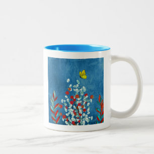 Gelber Schmetterling Zweifarbige Tasse