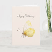 Gelber Schmetterlings-Geburtstag Karte (Vorderseite)