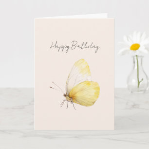 Gelber Schmetterlings-Geburtstag Karte