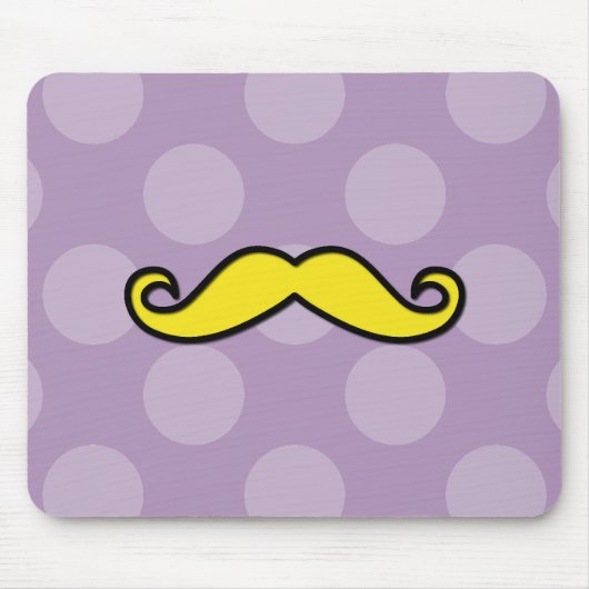 Gelber Schnurrbart, Kurbel Mustache, Stache, Polka Mousepad (Vorne)