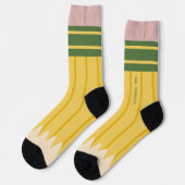 Gelber Schulbleistift Lehrkräfte Personalisiert Socken (Linkes Detail)
