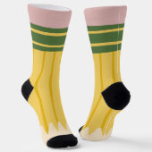 Gelber Schulbleistift Lehrkräfte Personalisiert Socken (Gewinkelt)