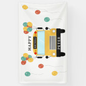 Gelber Schulbus Kindergeburtstagsfeier Banner (Vertikal)