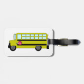 Gelber Schulbus mit Stoppschild Gepäckanhänger (Rückseite horizontal)