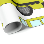 Gelber Schulbus mit Stoppschild Geschenkpapier (Rolleneckpunkt)