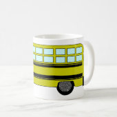 Gelber Schulbus mit Stoppschild Kaffeetasse (VorderseiteRechts)