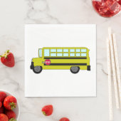 Gelber Schulbus mit Stoppschild Serviette (Beispiel)